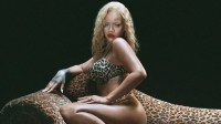 蕾哈娜豹纹内衣写真大片 狂野的完美身材