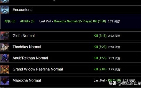 魔兽wlk怀旧服从wcl纳克萨玛斯日记看邪冰死亡骑士的输出技能排行