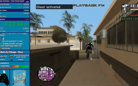 主播速通《GTA：圣安地列斯》玩家可输作弊码搞破坏